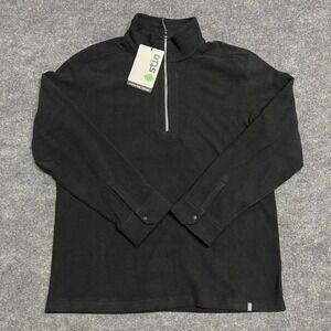 Stio Pullover Men Large Black Turpin Fleece 1/2 Zip Fleece Hiking Outdoors Light